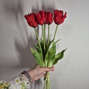 Гелеві тюльпани Хвилясті 40 см, червоний