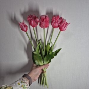 Гелеві тюльпани Хвилясті, 40 см, насичено-рожевий