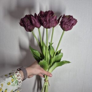 Гелеві тюльпани Хвилясті, 40 см, бузковий
